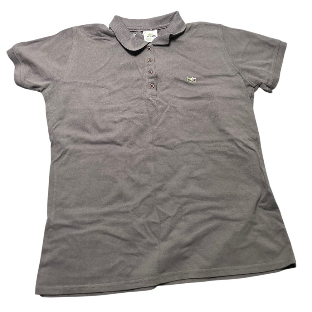 Lacoste Polo Shirt Men's Size 44 Grey Crocodile Logo Short Sleeve Golf Pullover